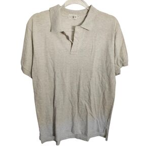 J. Crew Oarsman Mens Medium Polo Shirt Beige Cotton Short Sleeve 90's Preppy
